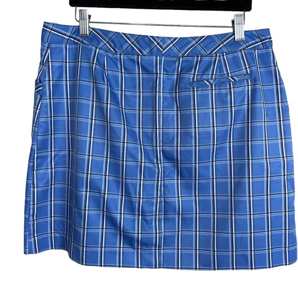 Izod XFG Golf Blue Black White Plaid Stretch Women's size 12 Skort Skirt - Picture 5 of 8